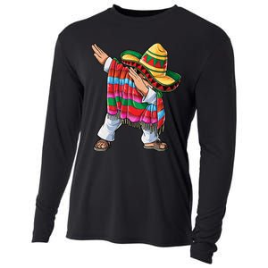 Dabbing Mexican Poncho Cinco De Mayo Boy Sombrero Dab Cooling Performance Long Sleeve Crew