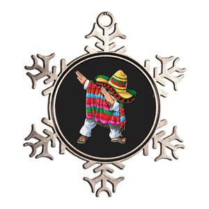 Dabbing Mexican Poncho Cinco De Mayo Boy Sombrero Dab Metallic Star Ornament