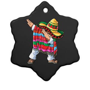 Dabbing Mexican Poncho Cinco De Mayo Boy Sombrero Dab Ceramic Star Ornament