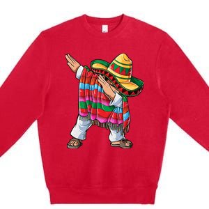 Dabbing Mexican Poncho Cinco De Mayo Boy Sombrero Dab Premium Crewneck Sweatshirt