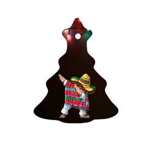 Dabbing Mexican Poncho Cinco De Mayo Boy Sombrero Dab Ceramic Tree Ornament