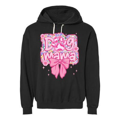 Dog Mom Preppy Dog Mama Flower Coquette Bow Mothers Day Garment-Dyed Fleece Hoodie