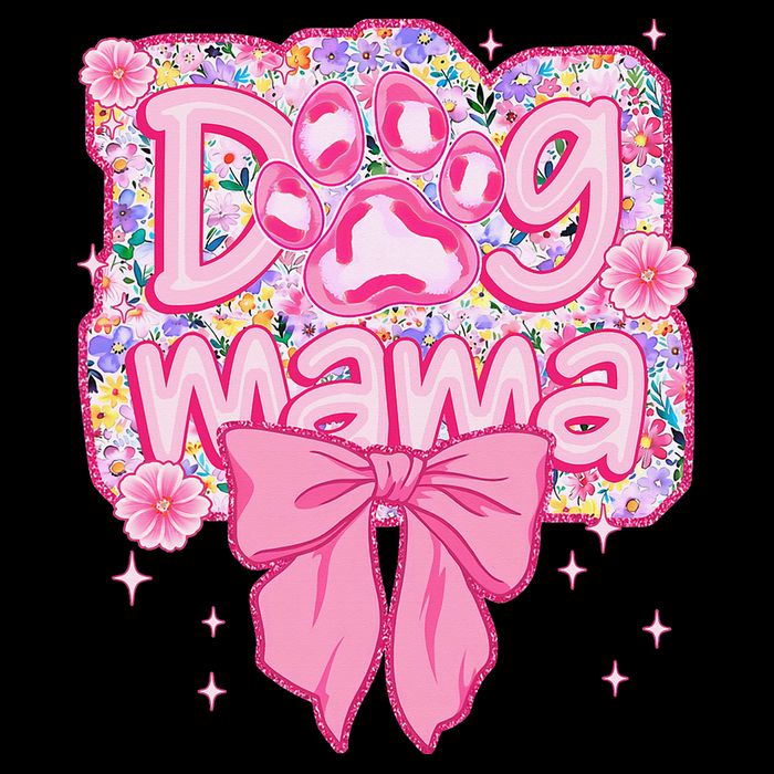 Dog Mom Preppy Dog Mama Flower Coquette Bow Mothers Day Tall T-Shirt