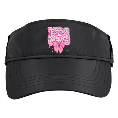 Dog Mom Preppy Dog Mama Flower Coquette Bow Mothers Day Adult Drive Performance Visor