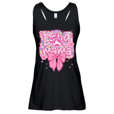 Dog Mom Preppy Dog Mama Flower Coquette Bow Mothers Day Ladies Essential Flowy Tank