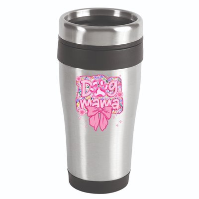 Dog Mom Preppy Dog Mama Flower Coquette Bow Mothers Day 16oz Travel Tumbler