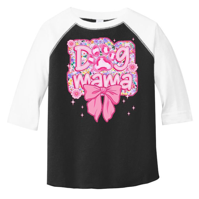 Dog Mom Preppy Dog Mama Flower Coquette Bow Mothers Day Toddler Fine Jersey T-Shirt