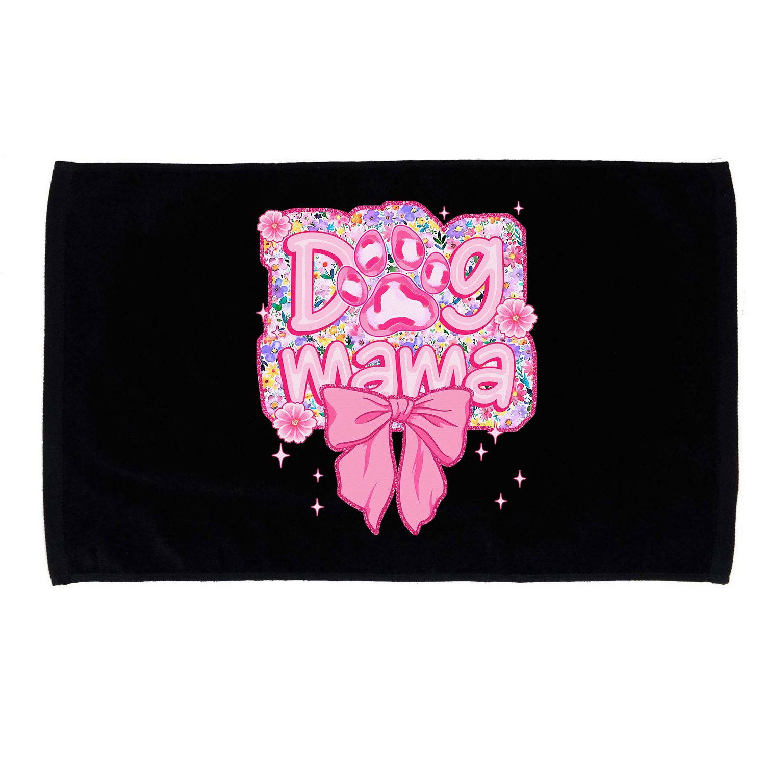 Dog Mom Preppy Dog Mama Flower Coquette Bow Mothers Day Microfiber Hand Towel