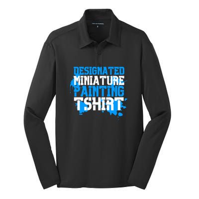 Designated Miniature Painting Silk Touch Performance Long Sleeve Polo