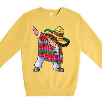 Dabbing Mexican Poncho Cinco De Mayo Sombrero Dab Premium Crewneck Sweatshirt