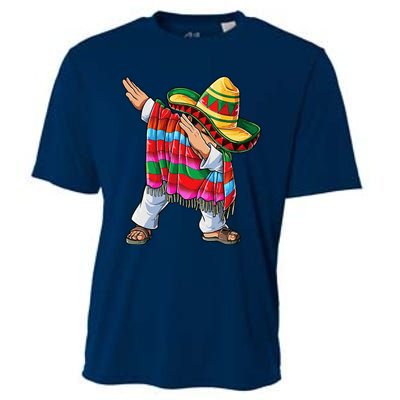 Dabbing Mexican Poncho Cinco De Mayo Sombrero Dab Cooling Performance Crew T-Shirt