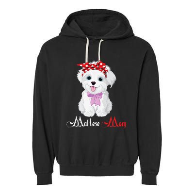 Dog Mama Puppy Mom Maltese Garment-Dyed Fleece Hoodie