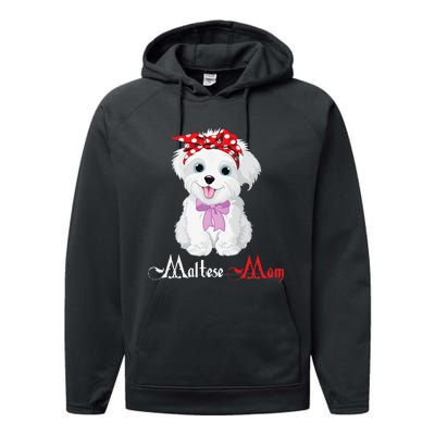 Dog Mama Puppy Mom Maltese Performance Fleece Hoodie