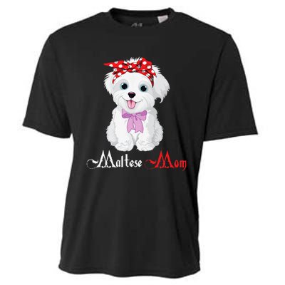 Dog Mama Puppy Mom Maltese Cooling Performance Crew T-Shirt