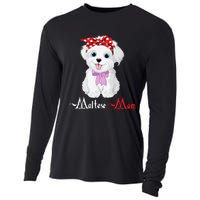 Dog Mama Puppy Mom Maltese Cooling Performance Long Sleeve Crew