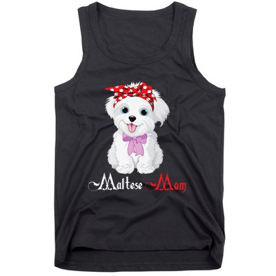 Dog Mama Puppy Mom Maltese Tank Top