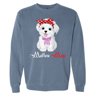 Dog Mama Puppy Mom Maltese Garment-Dyed Sweatshirt