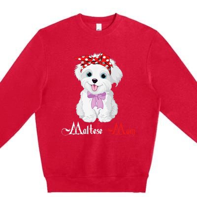 Dog Mama Puppy Mom Maltese Premium Crewneck Sweatshirt