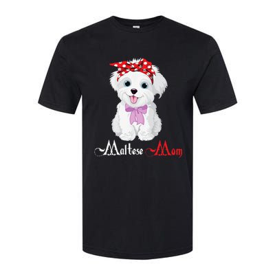 Dog Mama Puppy Mom Maltese Softstyle CVC T-Shirt