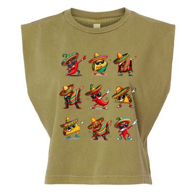 Dabbing Mexican Poncho Taco Cinco De Mayo Garment-Dyed Women's Muscle Tee