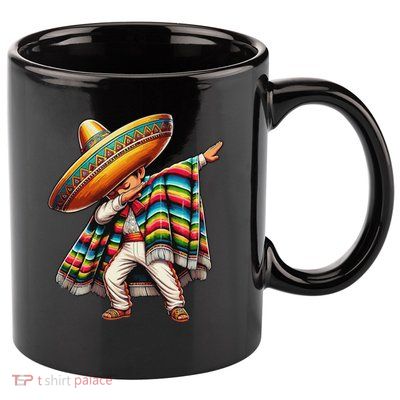 Dabbing Mexican Poncho Cinco De Mayo 11oz C Handle Ceramic Mug