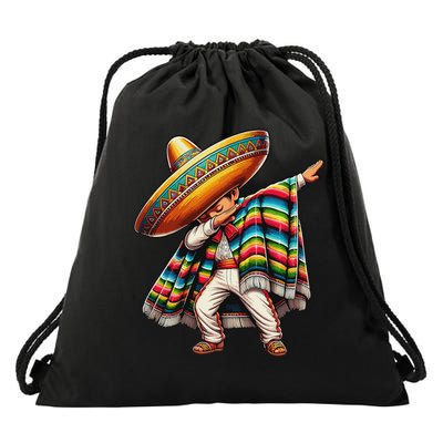 Dabbing Mexican Poncho Cinco De Mayo Drawstring Bag