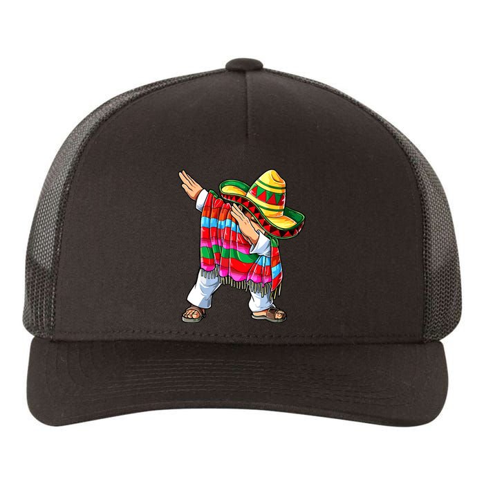 Dabbing Mexican Poncho Cinco De Mayo Boy Short Sleeve Sombrero Dab Yupoong Adult 5-Panel Trucker Hat