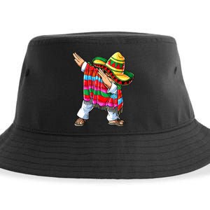 Dabbing Mexican Poncho Cinco De Mayo Boy Short Sleeve Sombrero Dab Sustainable Bucket Hat