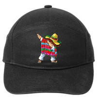 Dabbing Mexican Poncho Cinco De Mayo Boy Short Sleeve Sombrero Dab 7-Panel Snapback Hat