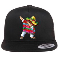 Dabbing Mexican Poncho Cinco De Mayo Boy Short Sleeve Sombrero Dab Flat Bill Trucker Hat