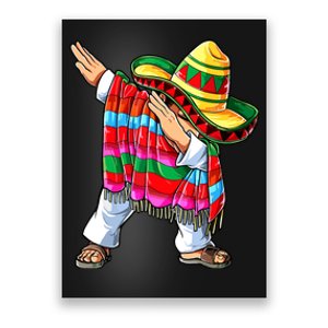 Dabbing Mexican Poncho Cinco De Mayo Boy Short Sleeve Sombrero Dab Poster