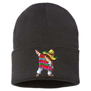 Dabbing Mexican Poncho Cinco De Mayo Boy Short Sleeve Sombrero Dab Sustainable Knit Beanie