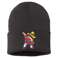 Dabbing Mexican Poncho Cinco De Mayo Boy Short Sleeve Sombrero Dab Sustainable Knit Beanie