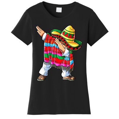 Dabbing Mexican Poncho Cinco De Mayo Boy Short Sleeve Sombrero Dab Women's T-Shirt