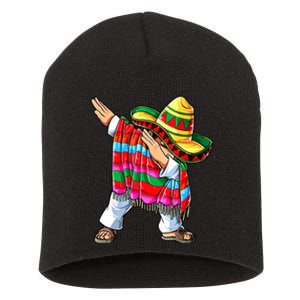 Dabbing Mexican Poncho Cinco De Mayo Boy Short Sleeve Sombrero Dab Short Acrylic Beanie