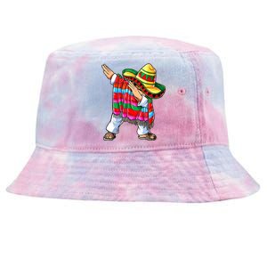 Dabbing Mexican Poncho Cinco De Mayo Boy Short Sleeve Sombrero Dab Tie-Dyed Bucket Hat