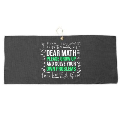 Dear Math Please Grow Up And Solve Your Own Problems Great Gift Large Microfiber Waffle Golf Towel