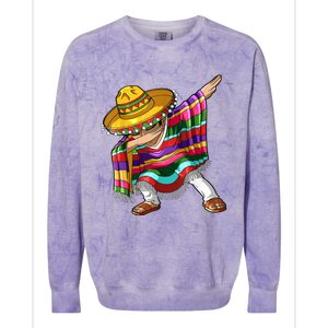 Dabbing Mexican Poncho Cinco De Mayo Men Sombrero Dab Colorblast Crewneck Sweatshirt