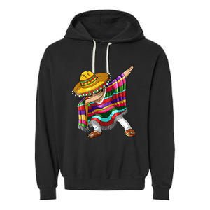 Dabbing Mexican Poncho Cinco De Mayo Men Sombrero Dab Garment-Dyed Fleece Hoodie