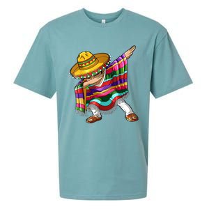 Dabbing Mexican Poncho Cinco De Mayo Men Sombrero Dab Sueded Cloud Jersey T-Shirt