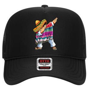 Dabbing Mexican Poncho 5 Cinco De Mayo Sombrero Dab High Crown Mesh Back Trucker Hat