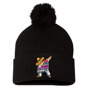 Dabbing Mexican Poncho 5 Cinco De Mayo Sombrero Dab Pom Pom 12in Knit Beanie