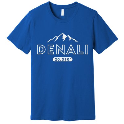 Denali Mountain Peak Elevation Alaska National Park Premium T-Shirt