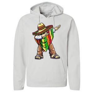 Dabbing Mexican Poncho Cinco de Mayo Performance Fleece Hoodie