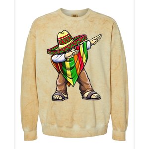 Dabbing Mexican Poncho Cinco de Mayo Colorblast Crewneck Sweatshirt