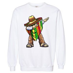 Dabbing Mexican Poncho Cinco de Mayo Garment-Dyed Sweatshirt