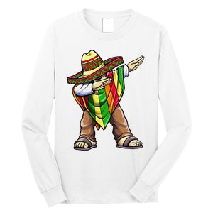 Dabbing Mexican Poncho Cinco de Mayo Long Sleeve Shirt