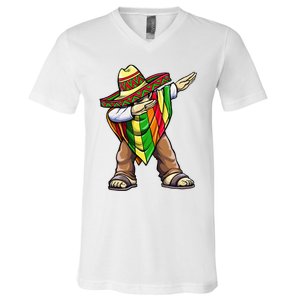 Dabbing Mexican Poncho Cinco de Mayo V-Neck T-Shirt