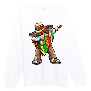 Dabbing Mexican Poncho Cinco de Mayo Premium Crewneck Sweatshirt