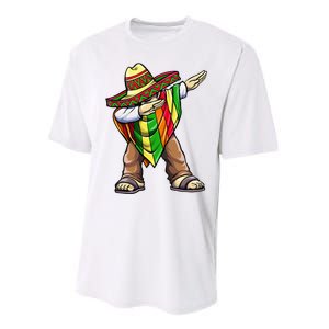 Dabbing Mexican Poncho Cinco de Mayo Performance Sprint T-Shirt